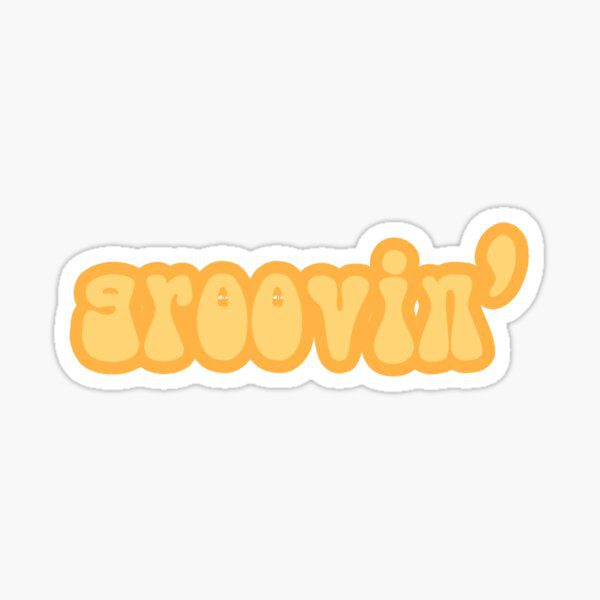 A sticker that says aroevin ' in orange lettering.