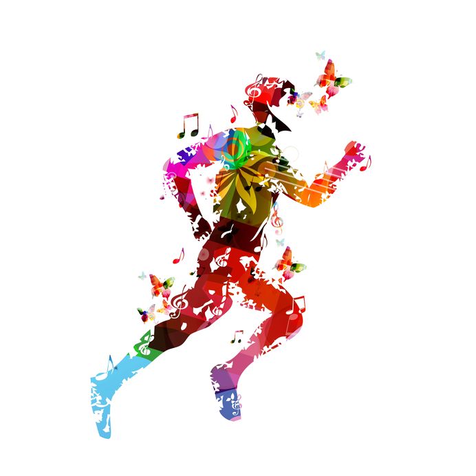 A colorful image of a person running